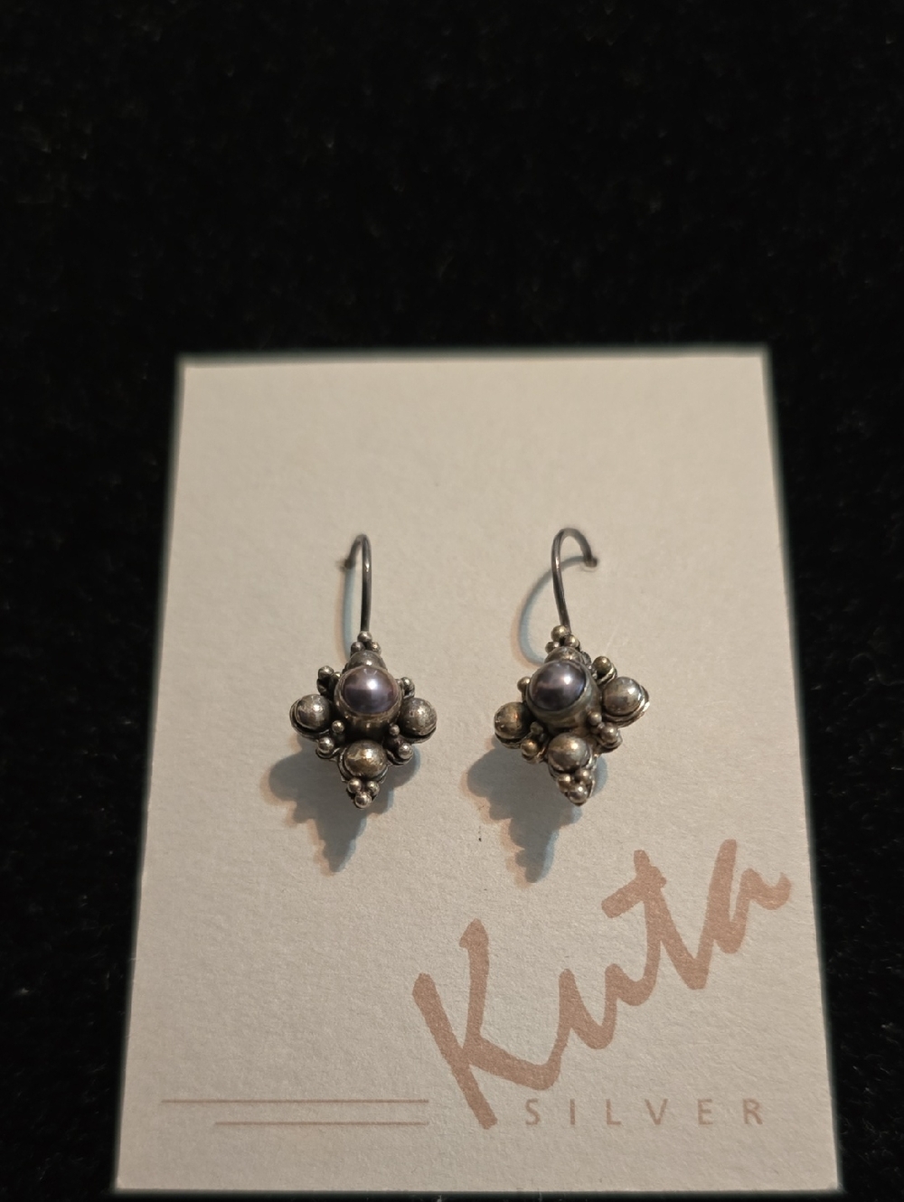 Sterling and Pearl Drop Earrings.